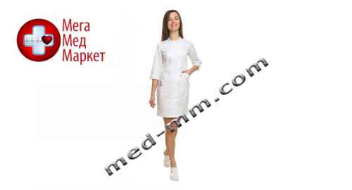 Купить Медицинский халат женский Монтана белый №81 цена, характеристики, отзывы